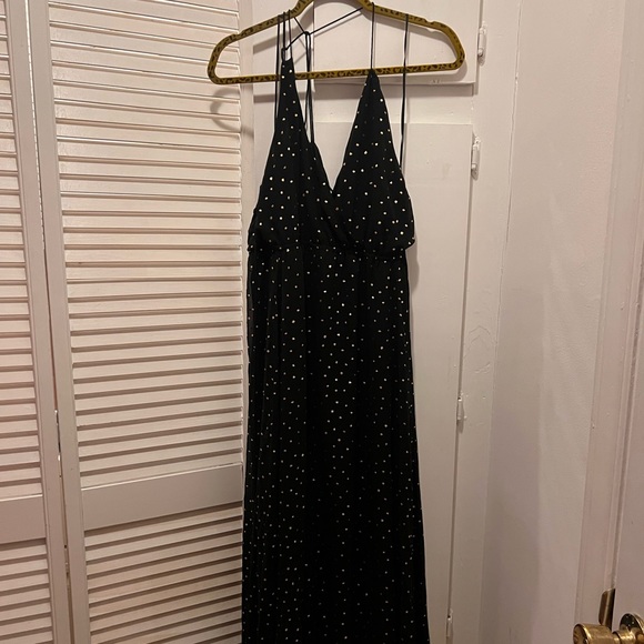 EXPRESS TASSEL TIE SURPLICE MAXI DRESS sz L - Picture 2 of 5